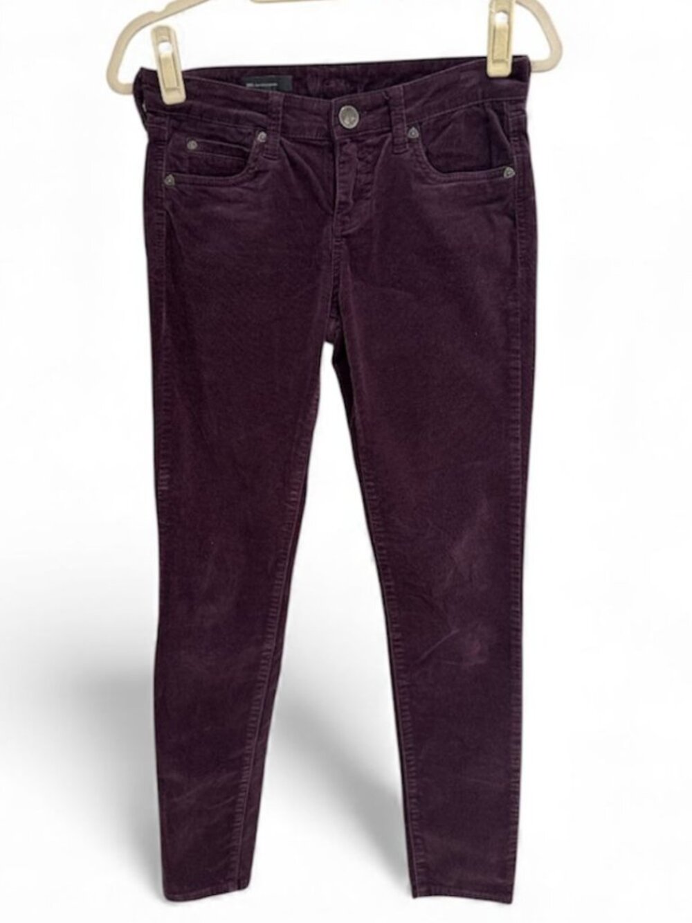 KUT from the Kloth Mia Toothpick Skinny Corduroy Pants Purple Plum Size 4